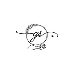 GS beautiful Initial handwriting logo template