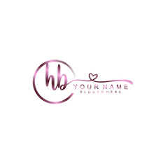 HB beautiful Initial handwriting logo template