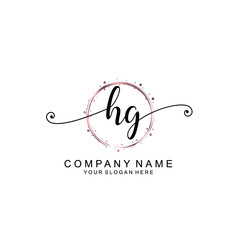 HG beautiful Initial handwriting logo template