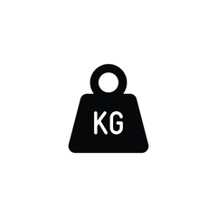 Weight heavy kg icon. Dumbbell Simple KG kilogram Scale. Heavy mass for exercise element Gym business concept for your web mobile. Solid style vector illustration design on white background. EPS 10