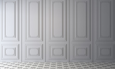 Modern cozy mock up decoration interior of empty living room and wooden wall pattern background, 3D rendering