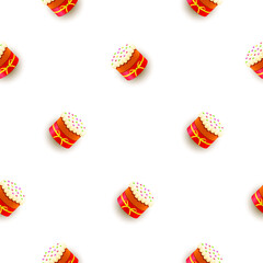 Seamless Pattern Abstract Elements Cake Sweet Easter Vector Design Style Background Illustration
