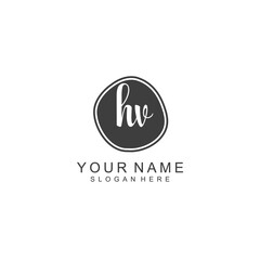 HV beautiful Initial handwriting logo template