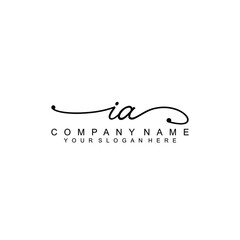 IA beautiful Initial handwriting logo template