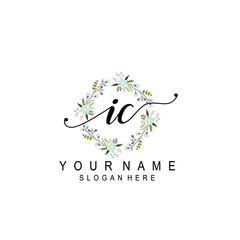 IC beautiful Initial handwriting logo template