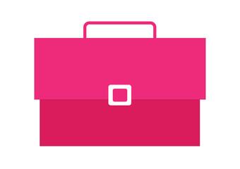 Pink briefcase icon isolated on abstract background