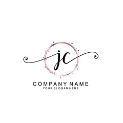 JC beautiful Initial handwriting logo template