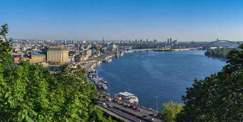 View of the Dnieper River in Kyiv, Ukraine