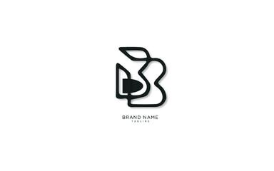 Alphabet letter Initial B, BB logo premium business typeface, minimal, innovative concept, creative, symbol, company, sign, Monogram, vector, startup, template graphic design.