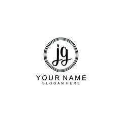 JG beautiful Initial handwriting logo template