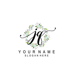 JQ beautiful Initial handwriting logo template