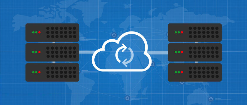 Sync Server Data Mirroring Global Synchronization Concept In Cloud Technology