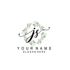 JS beautiful Initial handwriting logo template