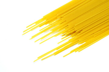 yellow pasta pattern, ready for cooking. isolated on a white background