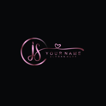JS beautiful Initial handwriting logo template