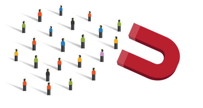 lead generation acquire new customer generate traffic concept of new customer acquisition using magnet horseshoe in business marketing - Powered by Adobe