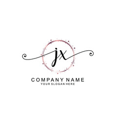 JX beautiful Initial handwriting logo template
