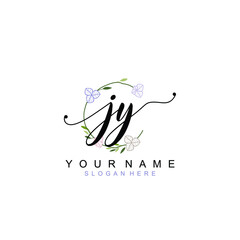JY beautiful Initial handwriting logo template