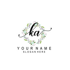 KA beautiful Initial handwriting logo template