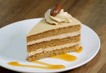Slice of mocha cake