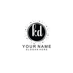 KD beautiful Initial handwriting logo template