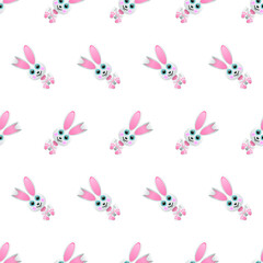 Abstract Seamless Pattern Animal Rabbit Easter Logo Vector Symbol Icon Design Style