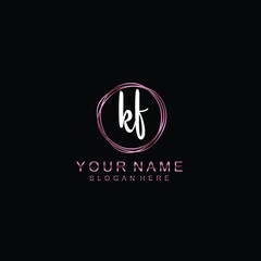 K beautiful Initial handwriting logo template