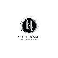 KF beautiful Initial handwriting logo template