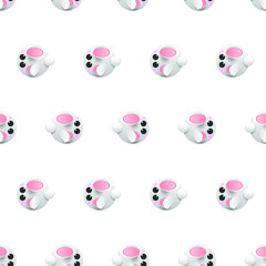Abstract Seamless Pattern Animal Rabbit Easter Logo Vector Symbol Icon Design Style