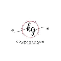 KG beautiful Initial handwriting logo template