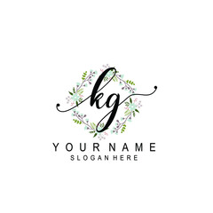 KG beautiful Initial handwriting logo template