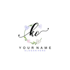 KO beautiful Initial handwriting logo template