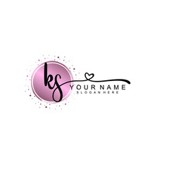 KS beautiful Initial handwriting logo template