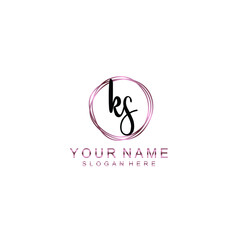 KS beautiful Initial handwriting logo template