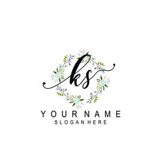 KS beautiful Initial handwriting logo template