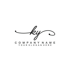 KY beautiful Initial handwriting logo template