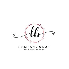 LB beautiful Initial handwriting logo template