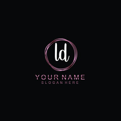 LD beautiful Initial handwriting logo template