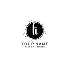 LI beautiful Initial handwriting logo template