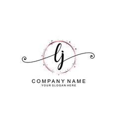 LJ beautiful Initial handwriting logo template