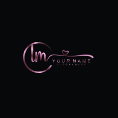 LM beautiful Initial handwriting logo template