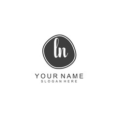 LN beautiful Initial handwriting logo template