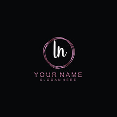 LN beautiful Initial handwriting logo template