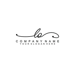 LO beautiful Initial handwriting logo template