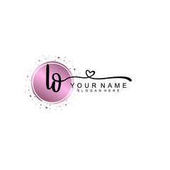 LO beautiful Initial handwriting logo template