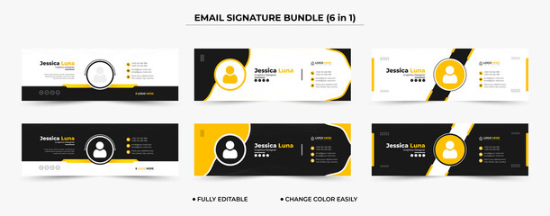 Corporate Email signature template or email footer and personal social media cover templates with an author photo place creative modern layout