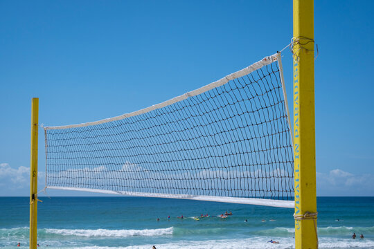 volleyball net on the beach