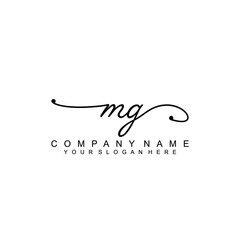 MG beautiful Initial handwriting logo template