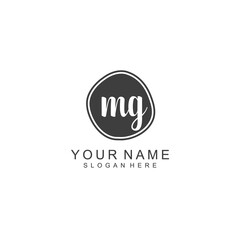 MG beautiful Initial handwriting logo template