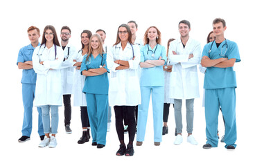 group of young medical professionals standing together